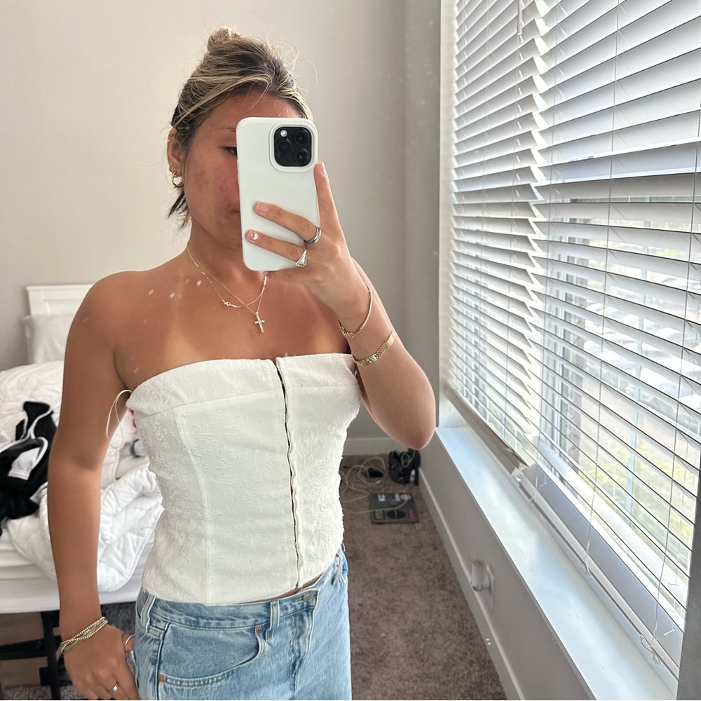 Princess Polly White Strapless Blouse
